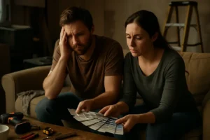 discretionary remodeling budget notes beside home repair estimates