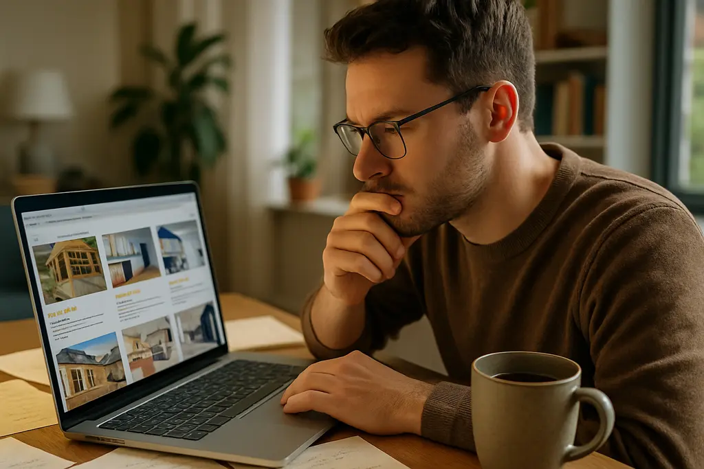 Desk with laptop and notes for comparing Blogging Tools before a subscription purchase