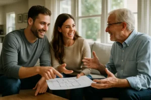 multigenerational home features in a house with connected living and dining spaces